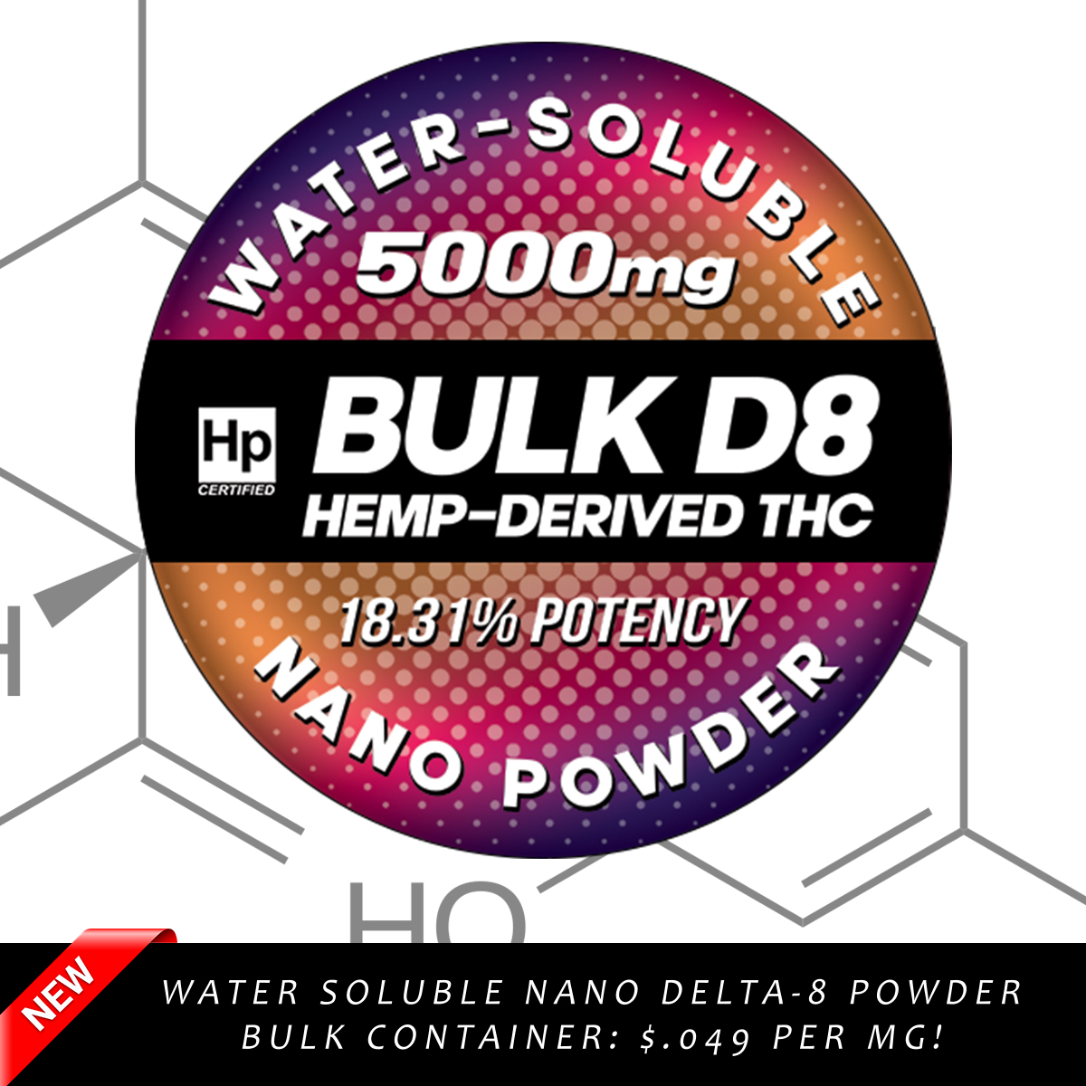 Water Soluble NANO DELTA-8 Powder